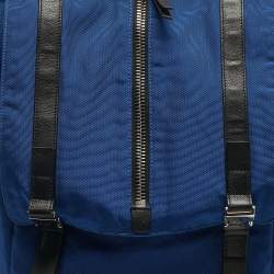 Pre Owned Giuseppe Zanotti Blue/Black Nylon Flap Backpack