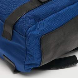 Pre Owned Giuseppe Zanotti Blue/Black Nylon Flap Backpack