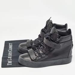 Pre Owned Giuseppe Zanotti Brown Leather London High Top Sneakers Size 41