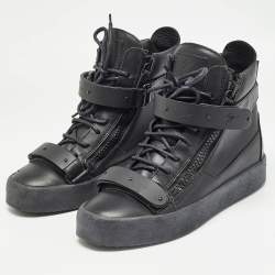 Pre Owned Giuseppe Zanotti Brown Leather London High Top Sneakers Size 41