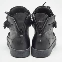 Pre Owned Giuseppe Zanotti Brown Leather London High Top Sneakers Size 41