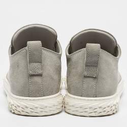 مملوكة مسبقًا Giuseppe Zanotti Grey Suede Eco blabber Low Top Sneakers Size 45