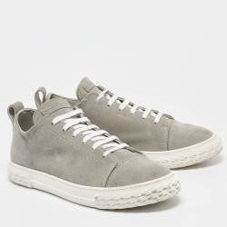 مملوكة مسبقًا Giuseppe Zanotti Grey Suede Eco blabber Low Top Sneakers Size 45