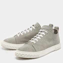 مملوكة مسبقًا Giuseppe Zanotti Grey Suede Eco blabber Low Top Sneakers Size 45
