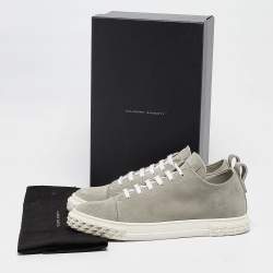 مملوكة مسبقًا Giuseppe Zanotti Grey Suede Eco blabber Low Top Sneakers Size 45