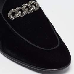 Giuseppe Zanotti Velvet Chain Detail Smoking Slippers Size 45