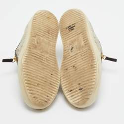 Giuseppe Zanotti Beige Snakeskin Embossed Leather Zip Detail Sneakers Size 41