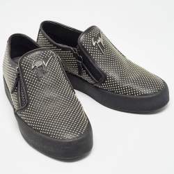 Giuseppe Zanotti Black Studded Leather Eve Slip On Sneakers Size 40