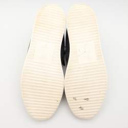 Pre Owned Giuseppe Zanotti Navy Blue Faux Suede and Leather Bontia Low Top Sneakers Size 43