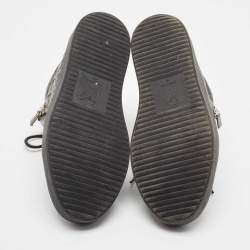 Pre Owned Giuseppe Zanotti Metallic Croc Embossed Leather High Top Sneakers Size 45