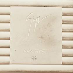 Pre Owned Giuseppe Zanotti Beige/Black Leather and Suede Frankie Lace Up Sneakers Size 44