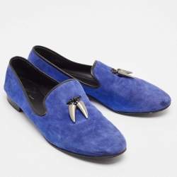 Giuseppe Zanotti Blue Suede Kevin Loafers Size 43