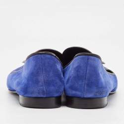 Giuseppe Zanotti Blue Suede Kevin Loafers Size 43