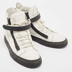Giuseppe Zanotti White Leather High Top Sneakers Size 46