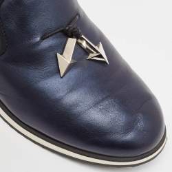 Giuseppe Zanotti Black Leather Anchor Smoking Slippers 43.5