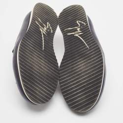 Giuseppe Zanotti Black Leather Anchor Smoking Slippers 43.5