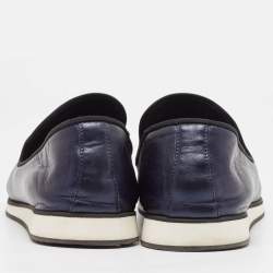 Giuseppe Zanotti Black Leather Anchor Smoking Slippers 43.5