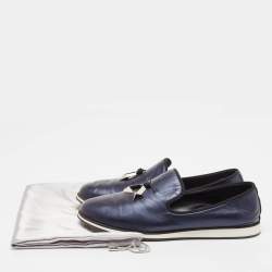 Giuseppe Zanotti Black Leather Anchor Smoking Slippers 43.5