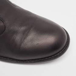 Pre Owned Giuseppe Zanotti Black Leather Ankle Length Boots Size 44