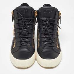Giuseppe Zanotti Black Leather Wings High Top Sneakers 43