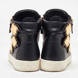 Giuseppe Zanotti Black Leather Wings High Top Sneakers 43