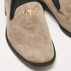 Giuseppe Zanotti Grey Suede Slip on Smoking Slippers Size 45