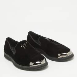 Giuseppe Zanotti Black Velvet Slip on Smoking Slippers Size 44