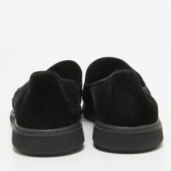 Giuseppe Zanotti Black Velvet Slip on Smoking Slippers Size 44