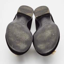 Pre Owned Giuseppe Zanotti Black Velvet Smoking Slippers Size 43