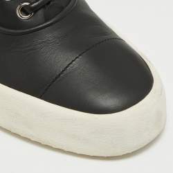 Giuseppe Zanotti Black Leather Spike Studded Low Top Sneakers Size 43