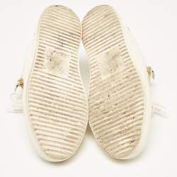 Giuseppe Zanotti White Croc Embossed Leather Frankie Low Top Sneakers Size 42