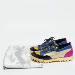 Giuseppe Zanotti Multicolor Python Embossed Leather Low Top Sneakers Size 43