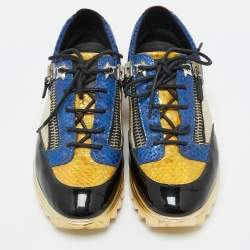 Giuseppe Zanotti Multicolor Python Embossed Leather Low Top Sneakers Size 43