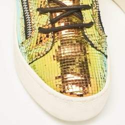 Giuseppe Zanotti Multicolor Foil Leather High Top Sneakers Size 41