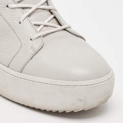 Giuseppe Zanotti Grey Leather High Top Sneakers Size 44