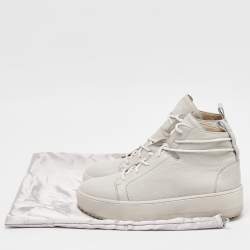 Giuseppe Zanotti Grey Leather High Top Sneakers Size 44