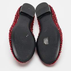 Pre Owned Giuseppe Zanotti Black Suede Crystal Embellished Smoking Slippers Size 41