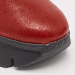 Pre Owned Giuseppe Zanotti Red Leather Apocalypse Trek Ankle Boots Size 43