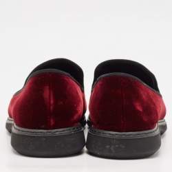 Giuseppe Zanotti Burgundy Velvet Slip On Smoking Slippers Size 43