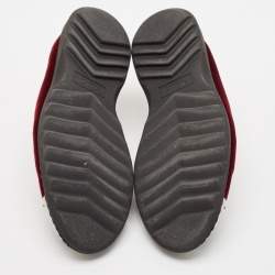 Giuseppe Zanotti Burgundy Velvet Slip On Smoking Slippers Size 43