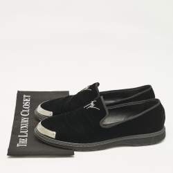 Giuseppe Zanotti Black Velvet Slip On Smoking Slippers Size 44