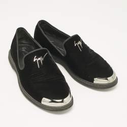Giuseppe Zanotti Black Velvet Slip On Smoking Slippers Size 44