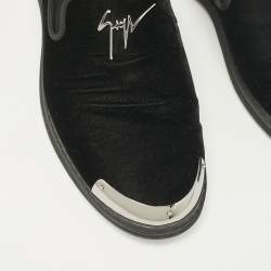 Giuseppe Zanotti Black Velvet Slip On Smoking Slippers Size 44