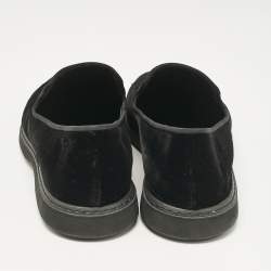 Giuseppe Zanotti Black Velvet Slip On Smoking Slippers Size 44