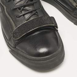 Giuseppe Zanotti Black Leather Coby High Top Sneakers Size 44.5
