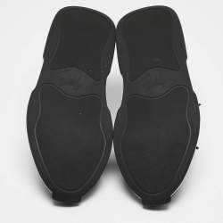 Giuseppe Zanotti Black Leather and Suede Trainer Lace Up Sneakers Size 45