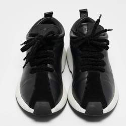 Giuseppe Zanotti Black Leather and Suede Trainer Lace Up Sneakers Size 45