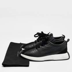 Giuseppe Zanotti Black Leather and Suede Trainer Lace Up Sneakers Size 45