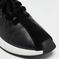Giuseppe Zanotti Black Leather and Suede Trainer Lace Up Sneakers Size 45