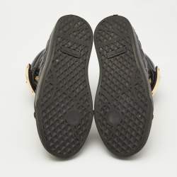 Giuseppe Zanotti Gold/Black  Leather Coby High Top Sneakers Size 39